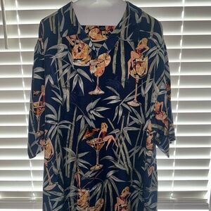 Tommy Bahama Vintage Style Hawaiian Shirt with Pin-Up Print